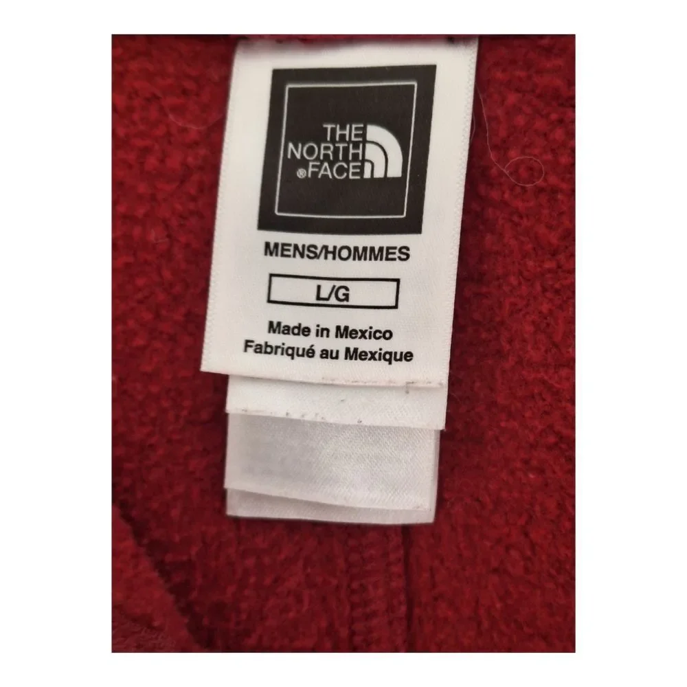 THE NORTH FACE Full Zip Hoodie L Red Maroon Mens Large